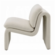 Kami Accent Chair-Curved Open Base-Armless Modern Ivory Boucle