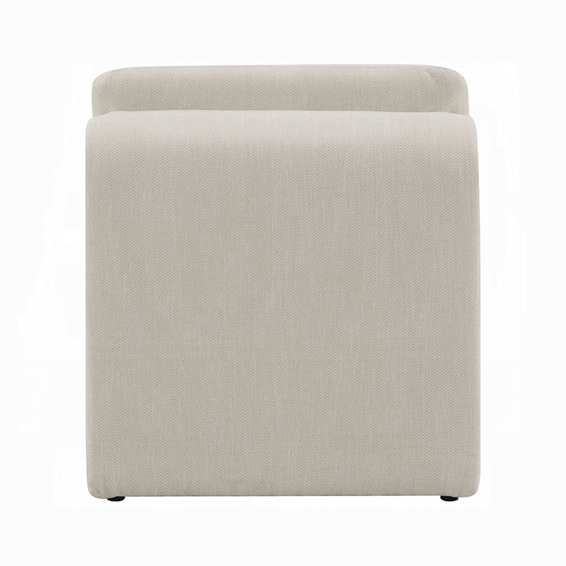 Kami Accent Chair-Curved Open Base-Armless Modern Ivory Boucle