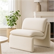 Kami Accent Chair-Curved Open Base-Armless Modern Ivory Boucle