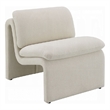 Kami Accent Chair-Curved Open Base-Armless Modern Ivory Boucle