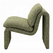 Kami Accent Chair-Curved Open Base-Armless Modern Green Boucle