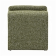 Kami Accent Chair-Curved Open Base-Armless Modern Green Boucle