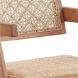 Tina 22 Inch Dining Armchair Set of 2-Woven Rattan-Natural Brown Wood
