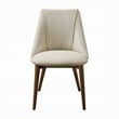Iliana Side Dining Chair Set of 2-Beige Fabric-Tapered Brown Legs