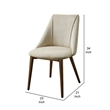 Iliana Side Dining Chair Set of 2-Beige Fabric-Tapered Brown Legs