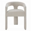 Gamo Set of 2 Side Dining Chair-Rounded Back-Modern White Chenille
