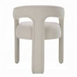 Gamo Set of 2 Side Dining Chair-Rounded Back-Modern White Chenille