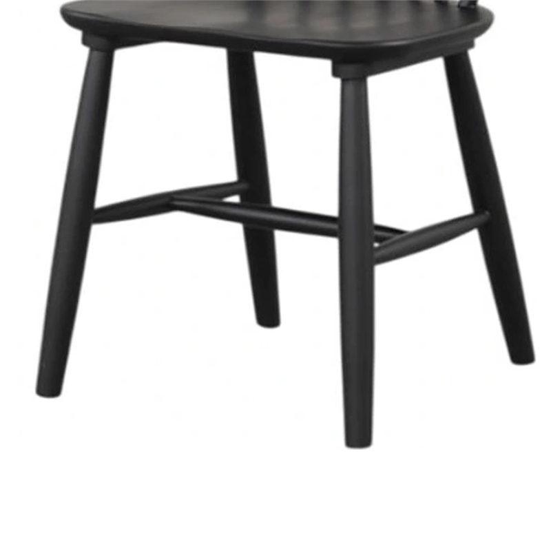 Baylee Side Dining Chair Set of 2-Farmhouse Spindle Back-Black Wood