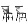 Baylee Side Dining Chair Set of 2-Farmhouse Spindle Back-Black Wood