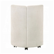 Yodo Dining Side Chair Set of 2-Rolling Caster Wheels-White Chenille