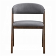 Koko Side Dining Chair Set of 2-Gray Padded Seat and Back-Brown Wood