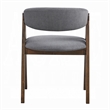 Koko Side Dining Chair Set of 2-Gray Padded Seat and Back-Brown Wood
