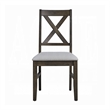 Side Dining Chair Set of 2-X Farmhouse Back-Padded Gray and Beige