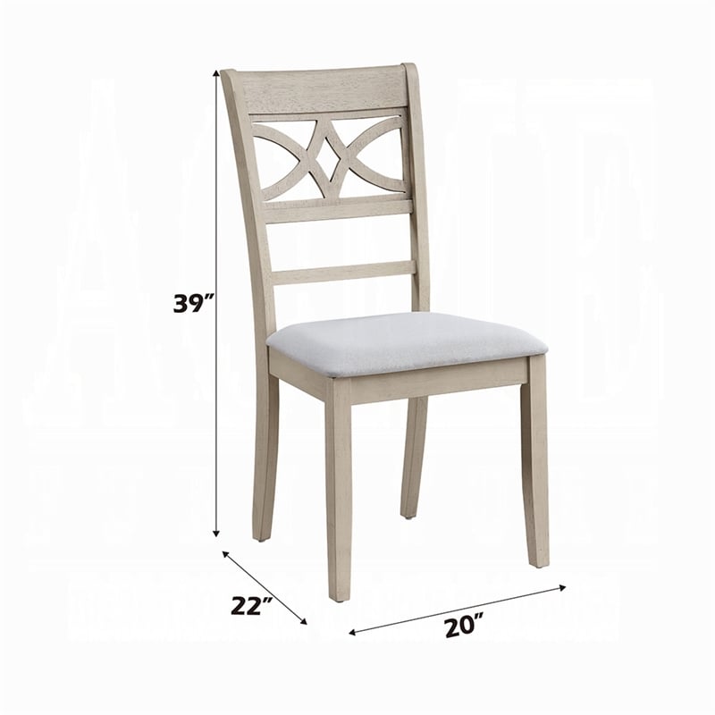 Feri Side Dining Chair Set of 2-Designer Bone White-Beige Linen
