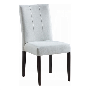 Aren Side Dining Chair Set of 2-Plush Foam Gray Fabric-Black Wood