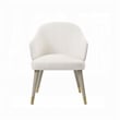 Arity Side Dining Chair Set of 2-Modern Light Gray Fabric-Gold Metal