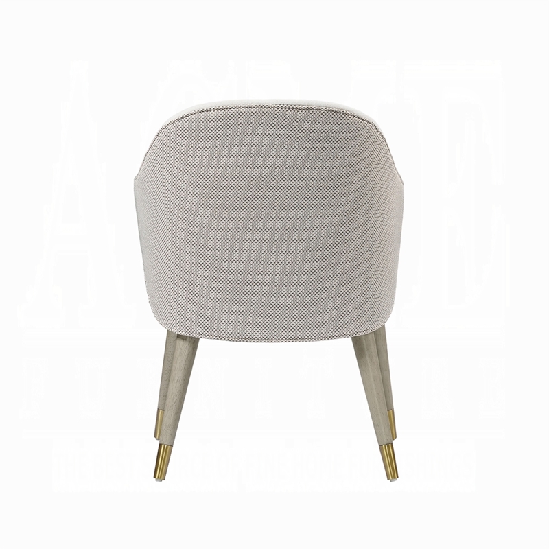 Arity Side Dining Chair Set of 2-Modern Light Gray Fabric-Gold Metal