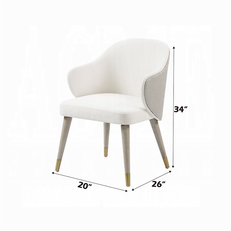 Arity Side Dining Chair Set of 2-Modern Light Gray Fabric-Gold Metal