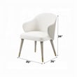 Arity Side Dining Chair Set of 2-Modern Light Gray Fabric-Gold Metal