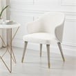 Arity Side Dining Chair Set of 2-Modern Light Gray Fabric-Gold Metal