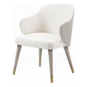 Arity Side Dining Chair Set of 2-Modern Light Gray Fabric-Gold Metal