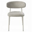 Sinra Side Dining Chair Set of 2-Light Gray Fabric-White Metal Frame