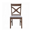 Feri Side Dining Chair Set of 2-Gray Foam Cushion-Farmhouse Brown