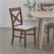 Feri Side Dining Chair Set of 2-Gray Foam Cushion-Farmhouse Brown