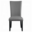 Aline Side Dining Chair Set of 2-Gray Faux Leather-Nailhead Trim