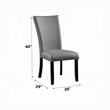 Aline Side Dining Chair Set of 2-Gray Faux Leather-Nailhead Trim