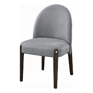 Jeh Side Dining Chair Set of 2-Gray Chenille-Espresso Brown Wood