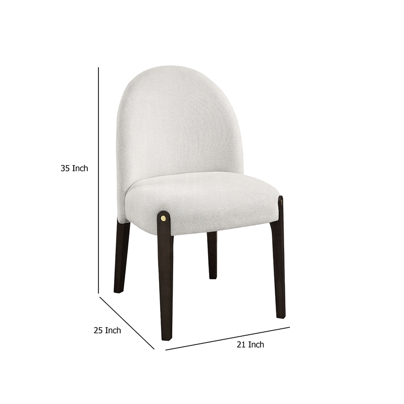 Jeh Side Dining Chair Set of 2-Beige Chenille-Espresso Brown Wood