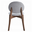Hamza Side Dining Chair Set of 2-Light Gray Linen-Walnut Brown Wood