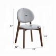Hamza Side Dining Chair Set of 2-Light Gray Linen-Walnut Brown Wood