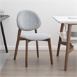 Hamza Side Dining Chair Set of 2-Light Gray Linen-Walnut Brown Wood