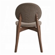 Hamza Side Dining Chair Set of 2-Light Brown Linen-Walnut Rubberwood