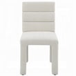 Side Dining Chair Set of 2-Plush White Boucle Seat-Tufted Backrest