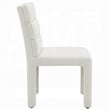 Side Dining Chair Set of 2-Plush White Boucle Seat-Tufted Backrest