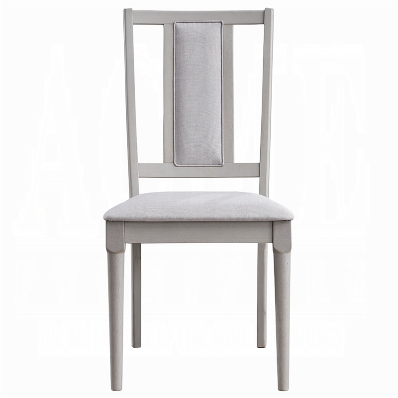 Mori Dining Side Chair Set of 2-Cutout Back-Linen Seat-Natural Gray