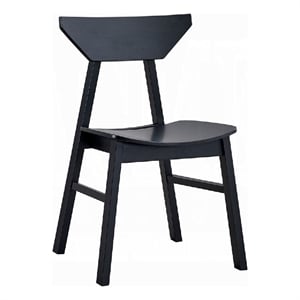 Frey 4pc Dining Side Chair Set-Low Curved Back-Scandinavian Black