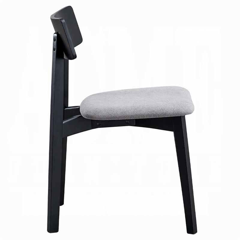 Rory Dining Side Chair Set of 2-Low Curved Back-Scandinavian Black