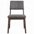 Koen Dining Side Chair Set of 2-Dark Gray Corduroy-Walnut Brown