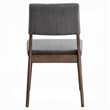 Koen Dining Side Chair Set of 2-Dark Gray Corduroy-Walnut Brown