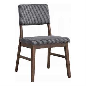 Koen Dining Side Chair Set of 2-Dark Gray Corduroy-Walnut Brown