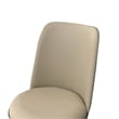 Relli Side Dining Chair Set of 2-Silver Metal-Taupe Faux Leather Round Seats