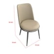 Relli Side Dining Chair Set of 2-Silver Metal-Taupe Faux Leather Round Seats