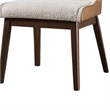 Iken Side Dining Chair Set of 2-Curved Panel Back-Walnut Brown Wood-Beige