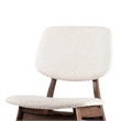Lexy Side Dining Chair Set of 2-Angled Legs-Walnut Brown Solid Wood-Beige Boucle