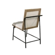 Edey Side Dining Chair Set of 2-Metal Legs-Oak Brown Rubberwood-Beige Polyester