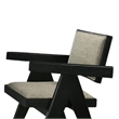 Toty Dining Armchair Set of 2-Curved Arms-Angled Rear Legs-Gray Fabric